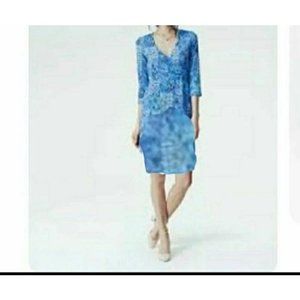 dress blue top longsleeve midi knee dress fashion